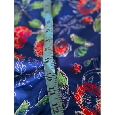 Chicos Floral Turtle Wide Leg Cropped Pants Women Size 1.5 Blue Red Green - Thumbnail 4