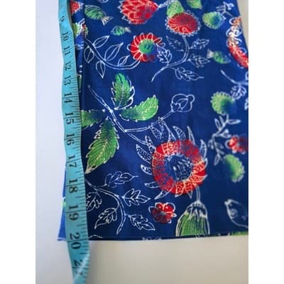 Chicos Floral Turtle Wide Leg Cropped Pants Women Size 1.5 Blue Red Green - Thumbnail 5