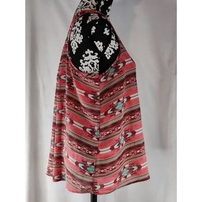 Pink Rose Womens Top Sleeveless Button Front Tank Tunic Blouse Size Large - Thumbnail 6