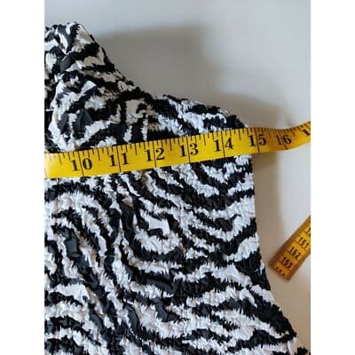 Womens Rhinestone Zip Up Collared Top Balck White Leopard Print Vest Sleeveless - Thumbnail 8