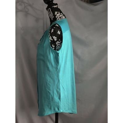 Worthington Top Blouse Sleeveless Stretch Two Pockets Blue Womens Size Large - Thumbnail 5