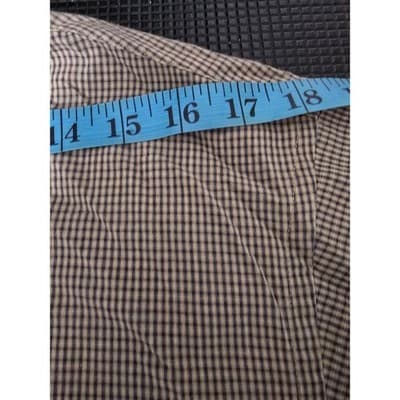 Dover Arrow Mens Brown Black Micro Check Broadcloth Button Down Shirt 15.5 32/33 - Thumbnail 6