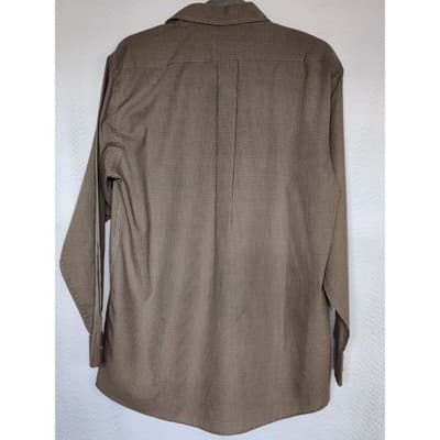 Dover Arrow Mens Brown Black Micro Check Broadcloth Button Down Shirt 15.5 32/33 - Thumbnail 11