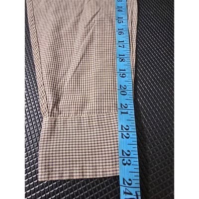 Dover Arrow Mens Brown Black Micro Check Broadcloth Button Down Shirt 15.5 32/33 - Thumbnail 9