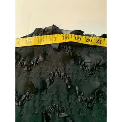 Siasia New York Vintage Black Sequin Ribbon Applique Batwing Blouse Small - Thumbnail 5