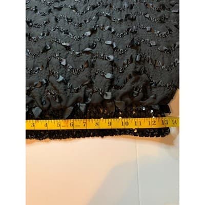 Siasia New York Vintage Black Sequin Ribbon Applique Batwing Blouse Small - Thumbnail 7