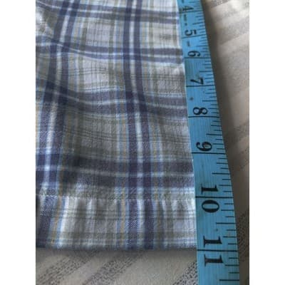 Gap Factory Store Mens L Blue Plaid Short Sleeve 100% Cotton Button Down Shirt - Thumbnail 8