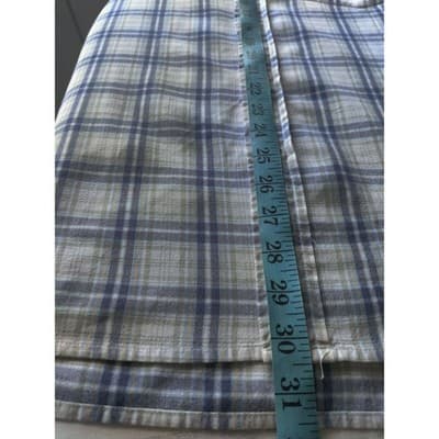 Gap Factory Store Mens L Blue Plaid Short Sleeve 100% Cotton Button Down Shirt - Thumbnail 7