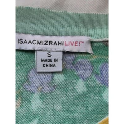 Isaac Mizrahi Live Floral Button Front Top Long Sleeve Women's Size Small - Thumbnail 7