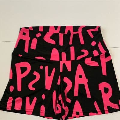 Pickyboo Women's Graffiti Print Leggings Size S Neon Pink & Black - Image 1