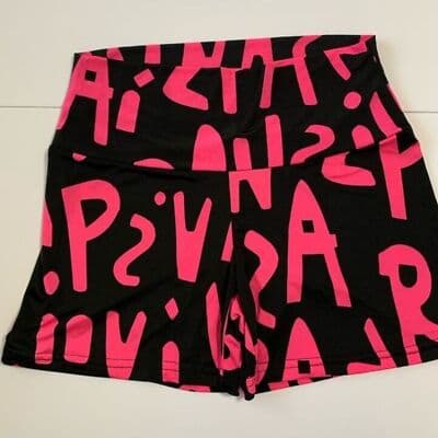 Pickyboo Women's Graffiti Print Leggings Size S Neon Pink & Black - Thumbnail 2
