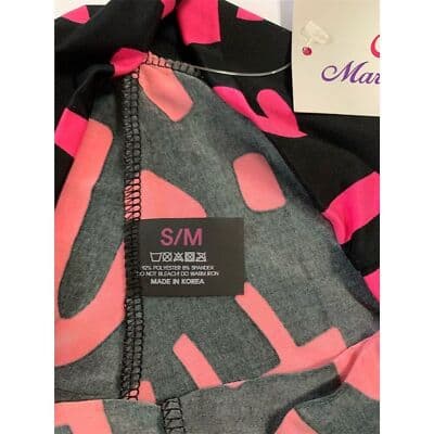 Pickyboo Women's Graffiti Print Leggings Size S Neon Pink & Black - Thumbnail 9