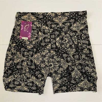 Huefulin's Women's M Black Paisley Print Elastic Waist Shorts - Image 1
