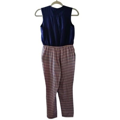 Tommy Hilfiger Womens Jumpsuit Button Front Sleeveless Drawstring Waist Size 12 - Thumbnail 5