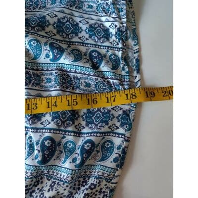 Teenbell Sleeveless Top Blouse Elastic Waist Blue Size Medium - Thumbnail 7