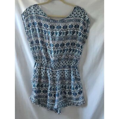 Teenbell Sleeveless Top Blouse Elastic Waist Blue Size Medium - Image 1
