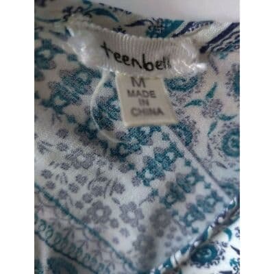 Teenbell Sleeveless Top Blouse Elastic Waist Blue Size Medium - Thumbnail 5