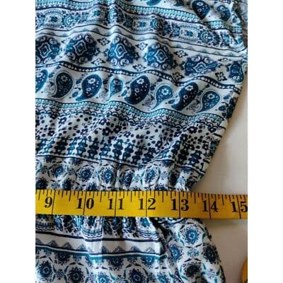 Teenbell Sleeveless Top Blouse Elastic Waist Blue Size Medium - Thumbnail 8