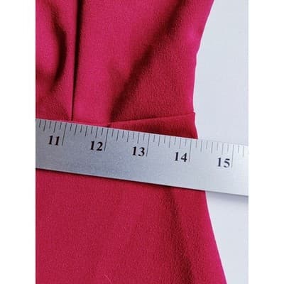 Papaya Womens Burgundy Lace Back Peplum V-Neck Sleeveless Top CH1387PA Size L - Thumbnail 6