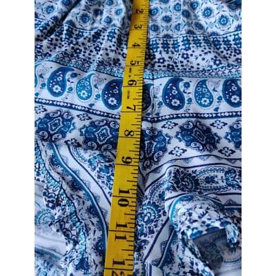 Teenbell Sleeveless Top Blouse Elastic Waist Blue Size Medium - Thumbnail 10