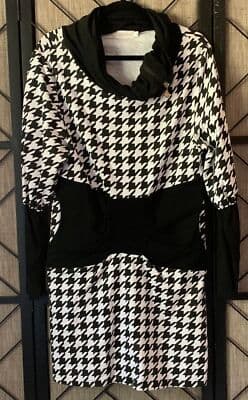 Tracy Negoshian Womens L Hounstooth Sheath Dress Size Large - Image 1