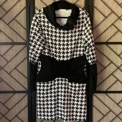 Tracy Negoshian Womens L Hounstooth Sheath Dress Size Large - Thumbnail 10