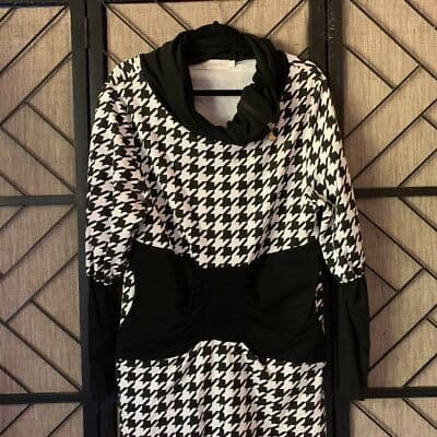 Tracy Negoshian Womens L Hounstooth Sheath Dress Size Large - Thumbnail 11