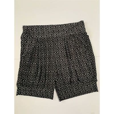 Women's S/M Black & White Geometric Shorts Casual - Thumbnail 5