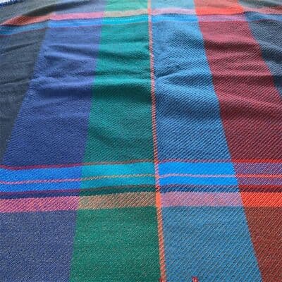 Multi Color Tartan Plaid Shawl Scarf Acrylic One Size Fringe 78 X 29 - Image 1
