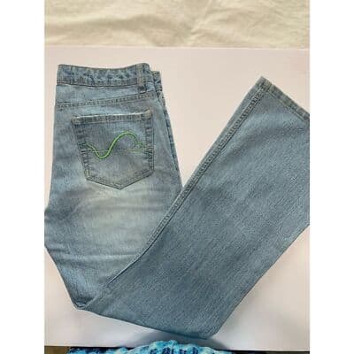 Duck Head Women's Flare Jeans Size 11 Light Wash Blue Denim Stretch - Thumbnail 7