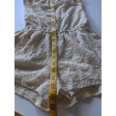Hollister Lace Playsuit Strapless Elastic Waist Cream Womens Size XS - Thumbnail 7