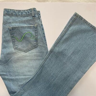 Duck Head Women's Flare Jeans Size 11 Light Wash Blue Denim Stretch - Thumbnail 4