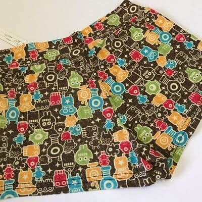 Women's K-One Short Short Robot and Monsters Print Shorts - Thumbnail 4