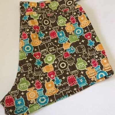 Women's K-One Short Short Robot and Monsters Print Shorts - Thumbnail 3