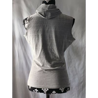 ACW Design Womens Grey Cowl Neck Sleeveless Metallic Shimmer Top Medium 210073 - Thumbnail 2