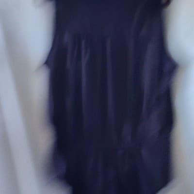 Liz Claiborne Navy Blue Embroidered V-Neck Sleeveless Rayon Blouse XL NEW - Thumbnail 2