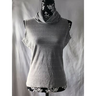 ACW Design Womens Grey Cowl Neck Sleeveless Metallic Shimmer Top Medium 210073 - Image 1