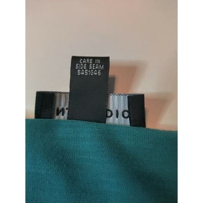 IN Studio Petite Teal Draped Surplice Top with Statement Necklace PL 5451646 - Thumbnail 4