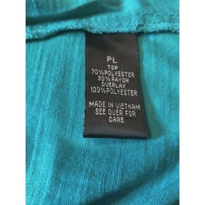 IN Studio Petite Teal Draped Surplice Top with Statement Necklace PL 5451646 - Thumbnail 5