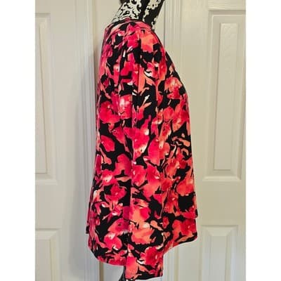 INC International Concepts Womens Top 2X Painted Pink Floral V Neck Long Sleeve - Thumbnail 14