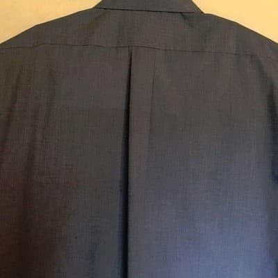 Stafford Mens Wrinkle Free Dress Shirt Blue Gray Long Sleeve Button Up Textured - Thumbnail 5