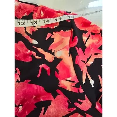 INC International Concepts Womens 1X Floral Print V Neck Ruched Long Sleeve Top - Thumbnail 6