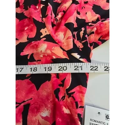 INC International Concepts Womens 1X Floral Print V Neck Ruched Long Sleeve Top - Thumbnail 7