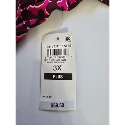 INC International Concepts Womens 3X Pink Leopard Print Wrap Top Long Sleeve - Thumbnail 7