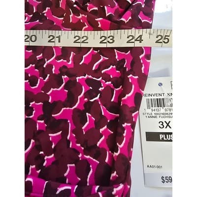 INC International Concepts Womens 3X Pink Leopard Print Wrap Top Long Sleeve - Thumbnail 9