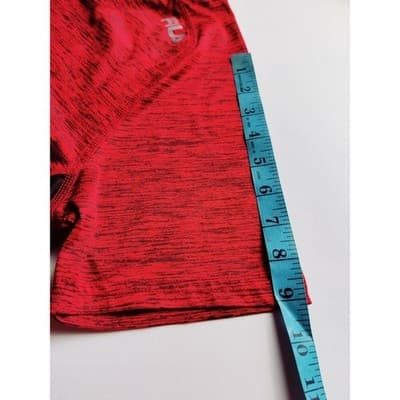 Fila Sport Mens Medium Red Black Space Dye Performance Activewear T-Shirt Mesh - Thumbnail 6