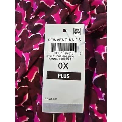 INC International Concepts Womens Plus 0X Yannie Fuchsia Leopard Print Wrap Top - Thumbnail 4