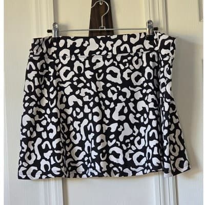 SmashGal Cheetah Leopard Print Mini Skirt Athletic Workout Athleisure Size L - Thumbnail 2