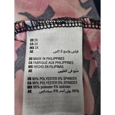 INC International Concepts Womens Top 2X Painted Pink Floral V Neck Long Sleeve - Thumbnail 4