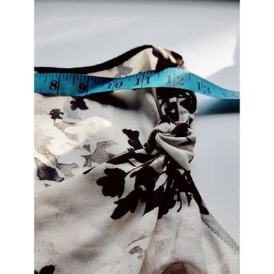 HM Womens Floral Cowl Neck Knot Shoulder Sleeveless Blouse Black White Size 8 - Thumbnail 5